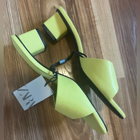 Zara chartreuse Sandal/Heels - Picture 3 of 5